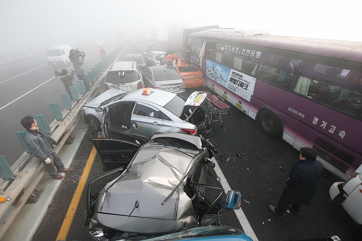South Korea traffic pile-up