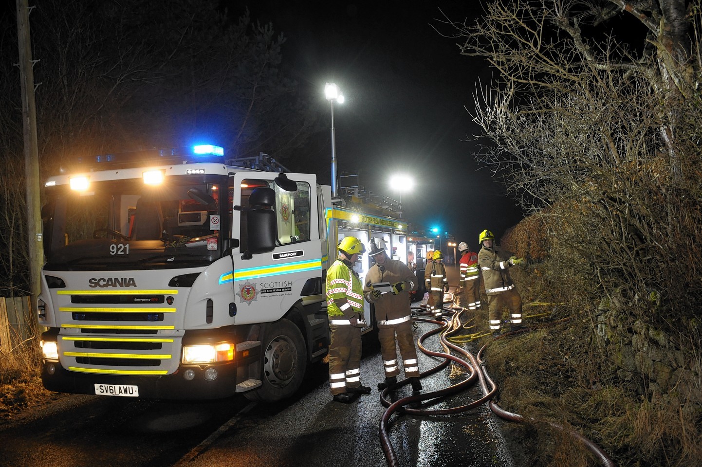 Firefighters spent almost two hours bringing the blaze under control