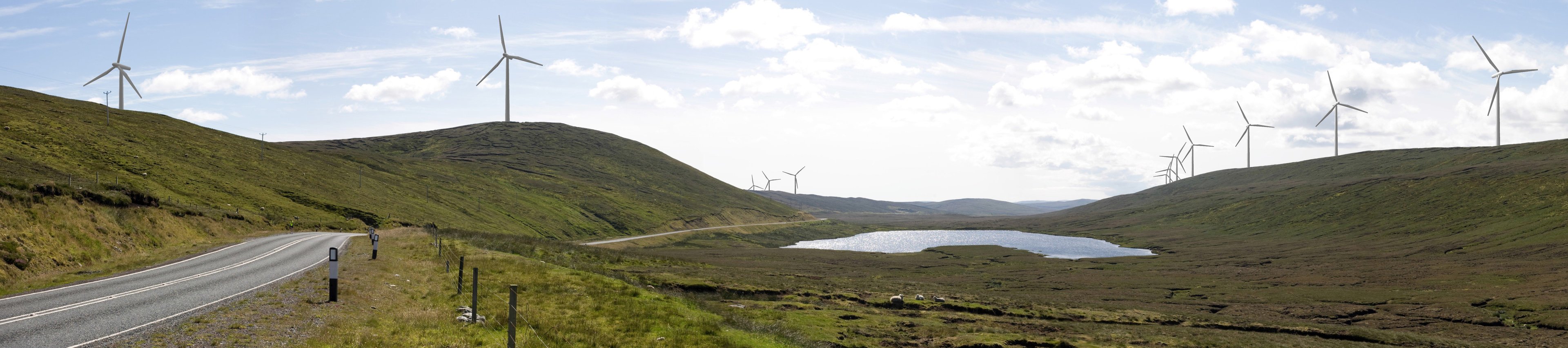 A montage of what the Viking Windfarm will look like from the north end of the Kames