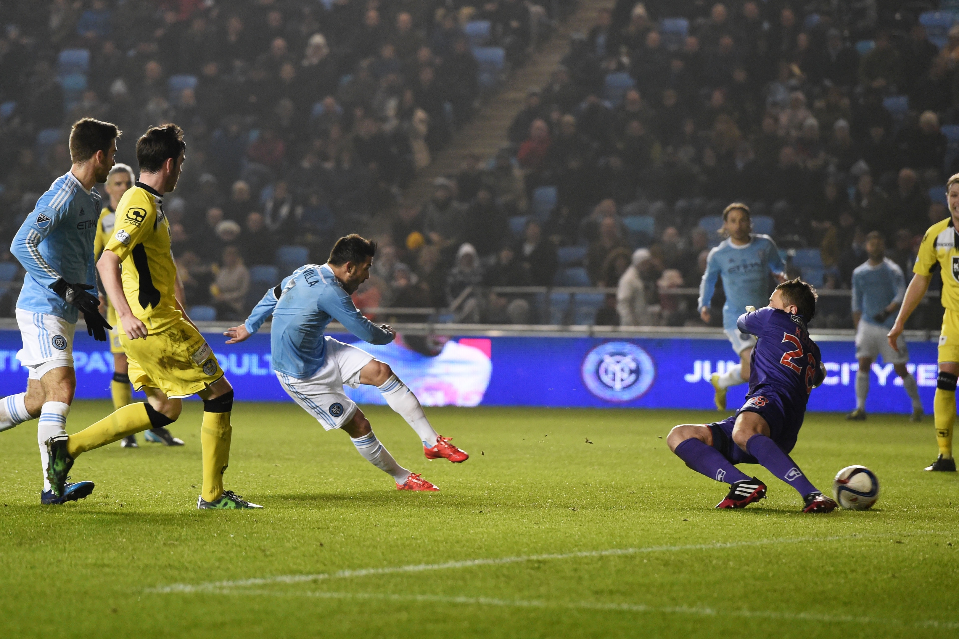 This goal this evening was the first time David Villa had ever scored against the Buddies