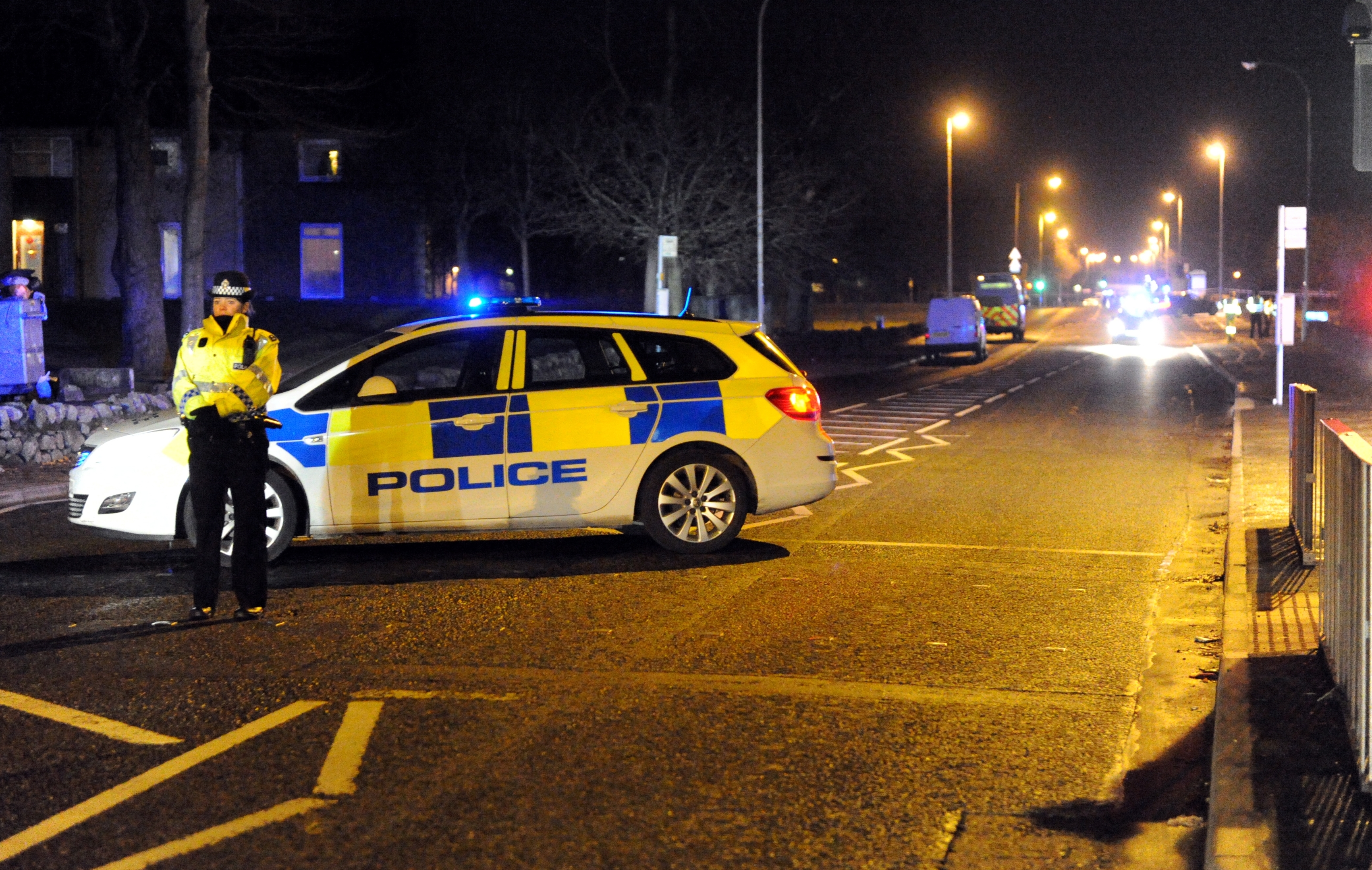 The scene of the crash on Queen's Road, Hazlehead, Aberdeen