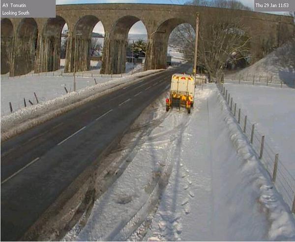 Roads in the Highlands suffered as snow swept the region 