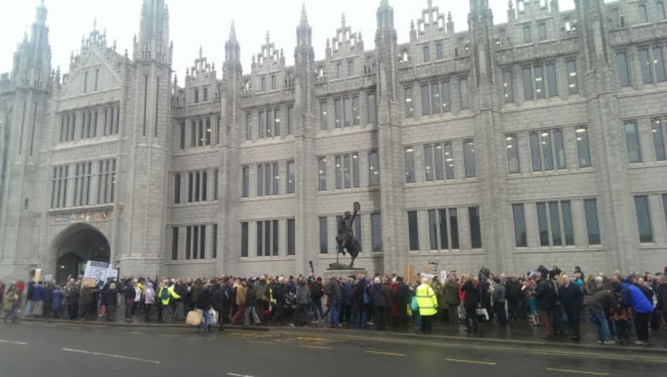 Demonstration at Marischal Square