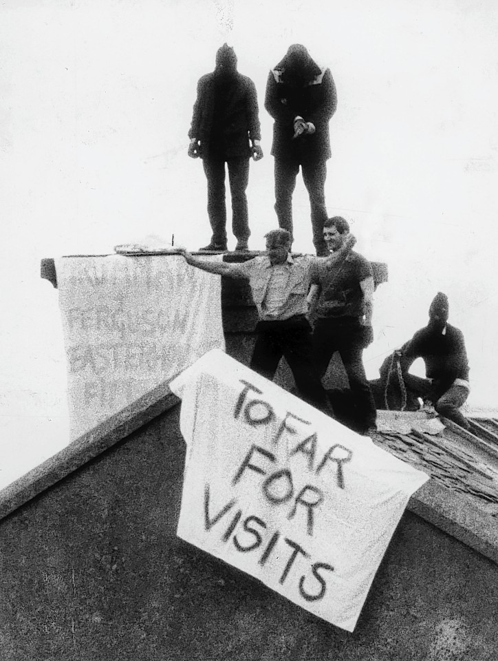 Peterhead Prison siege in 1987 which saw prison office Jackie Stewart paraded on the roof and held hostage by prisoners