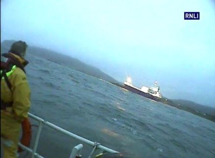 The Tobermorey lifeboat was called to the aid of nine people aboard cargo vessel, Lysblink Seaways, when it came into trouble at Ardnamurchan Point at around 2am.