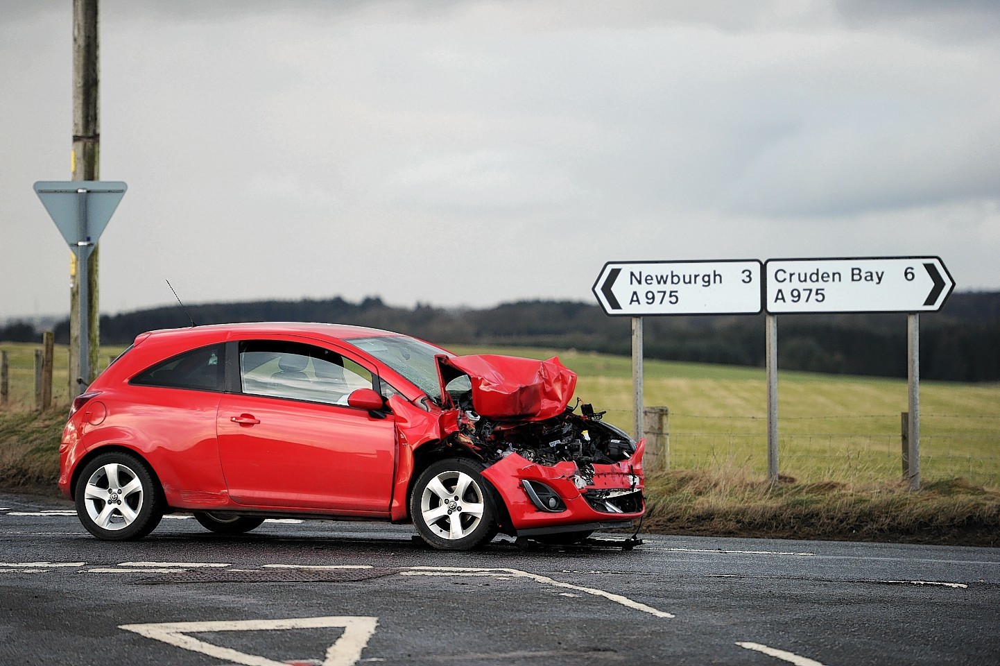 The accident took place on the A975