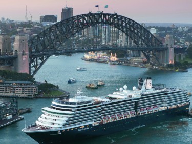 Holland America’s mid-sized Oosterdam cruising from Sydney Harbour