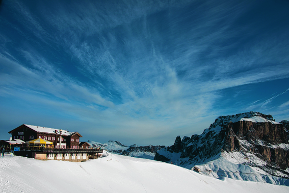 A ski restuarant at Val Di Fassa