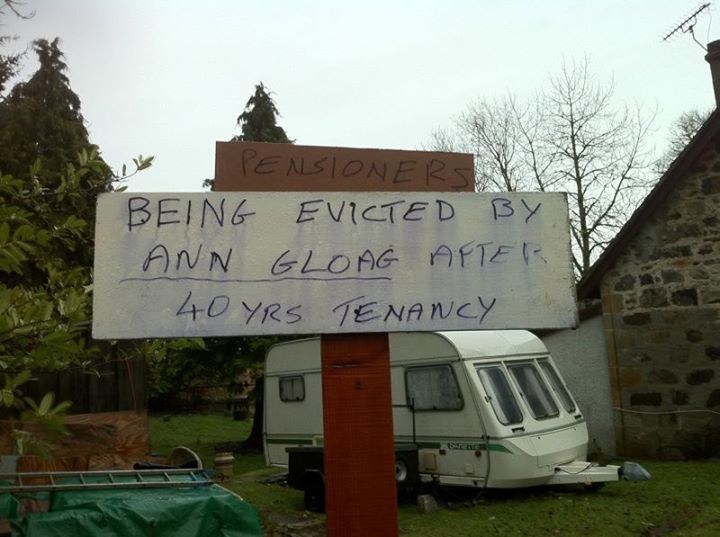 The message put up outside the pensioners' home