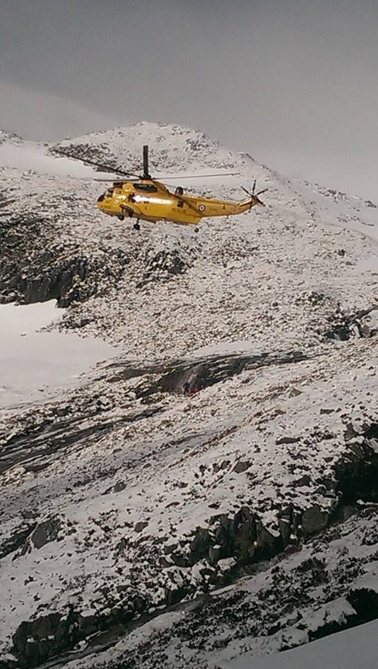 The man was pulled to safety on the helicopter from the slopes of Ben Nevis