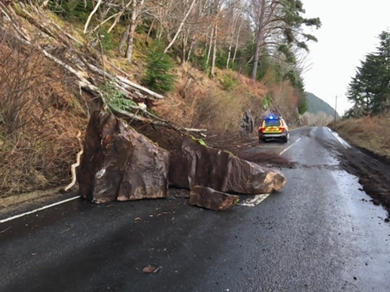 The rocks which fell on the A82 in March