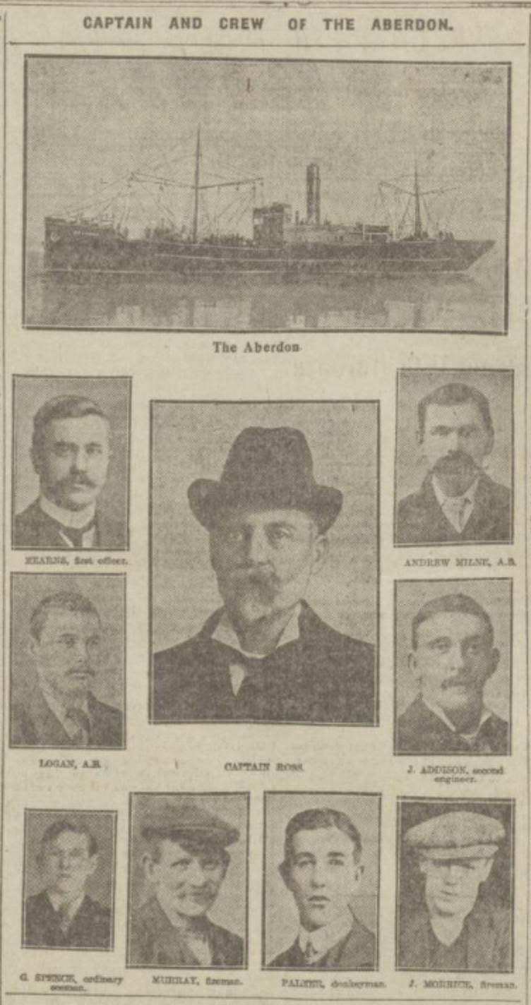 Aberdeen steamer, the SS Aberdon - built by the city's Alexander Hall and Sons in 1911 - was sunk near the coast at St Abb's on March 9, 1915 by the U-12.