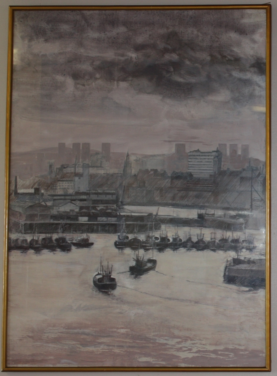 The painting of Aberdeen Harbour by Robert Sneddon