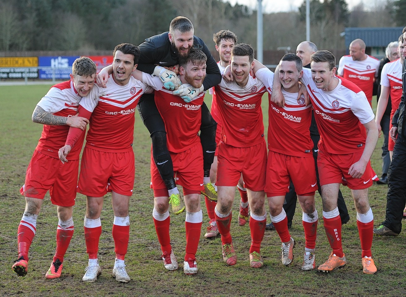 Brora celebrate winning the Highland League title
