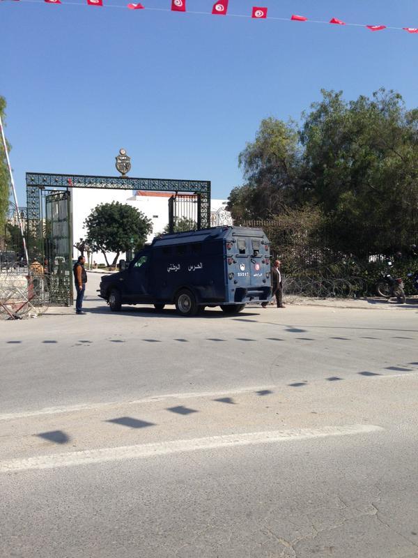 Police at the scene of the attack in Tunisia