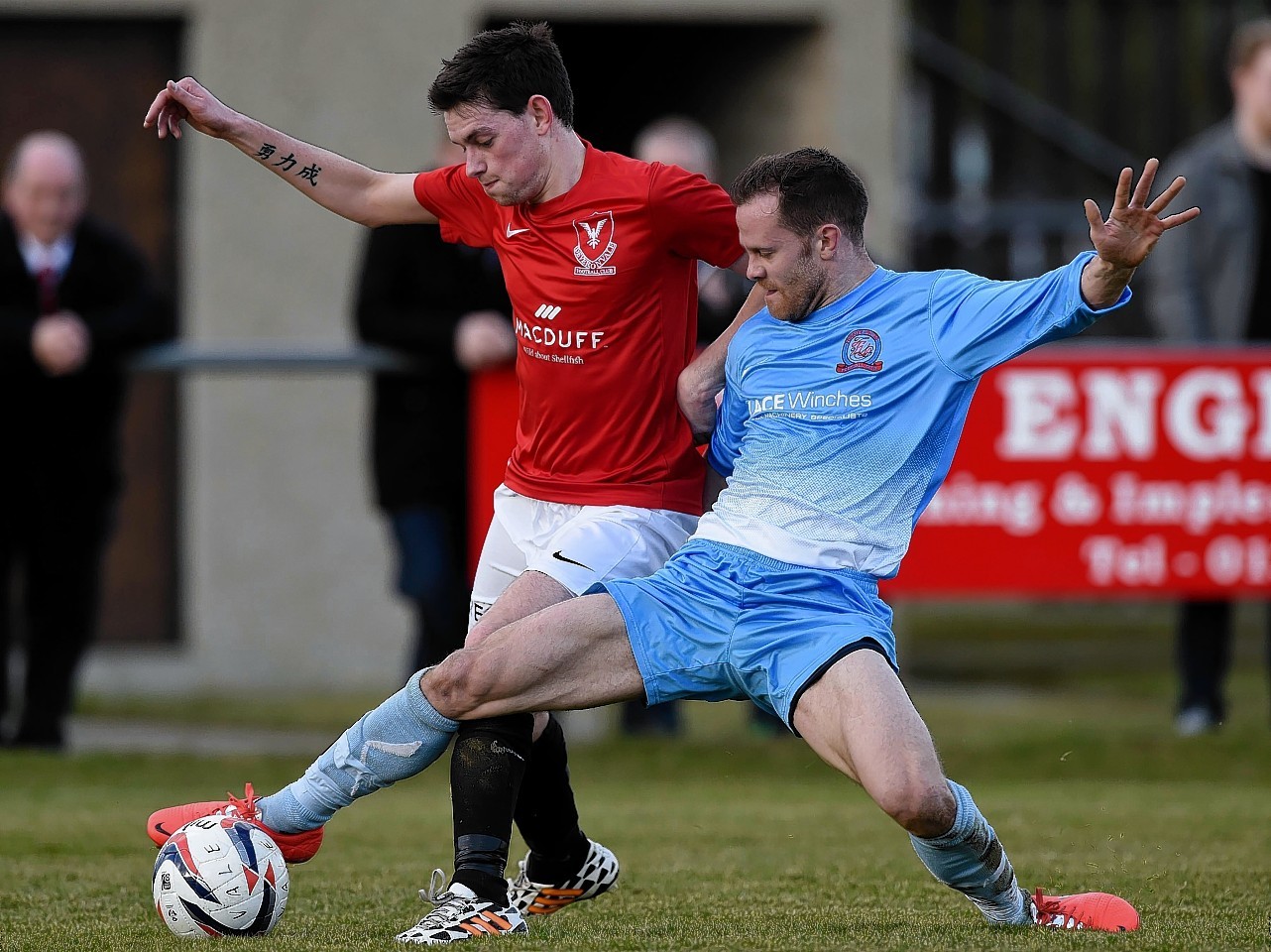 Colin Charlesworth in action (left)