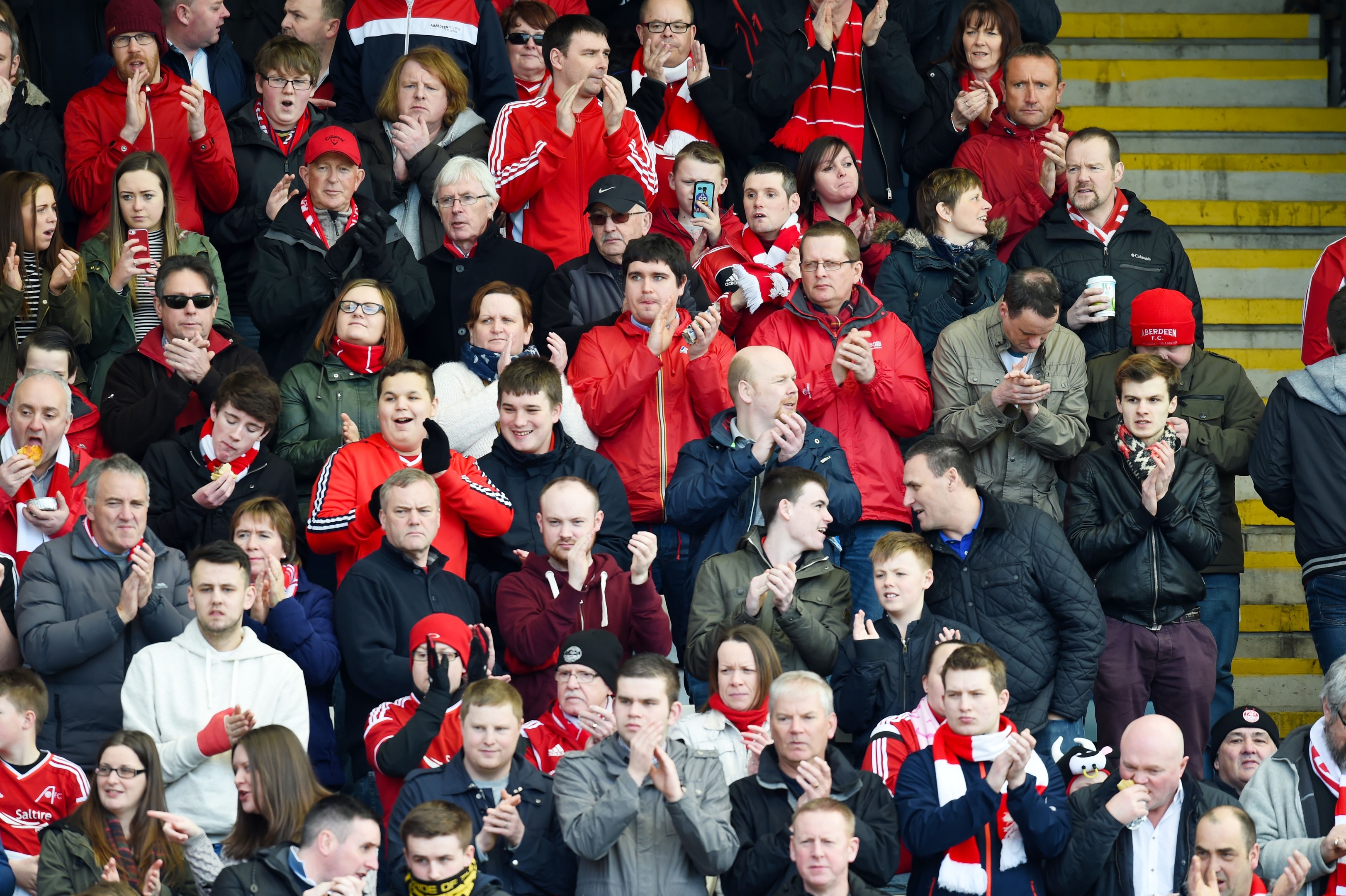 Once again the Dons fans have travelled in good numbers to back Derek McInnes' men