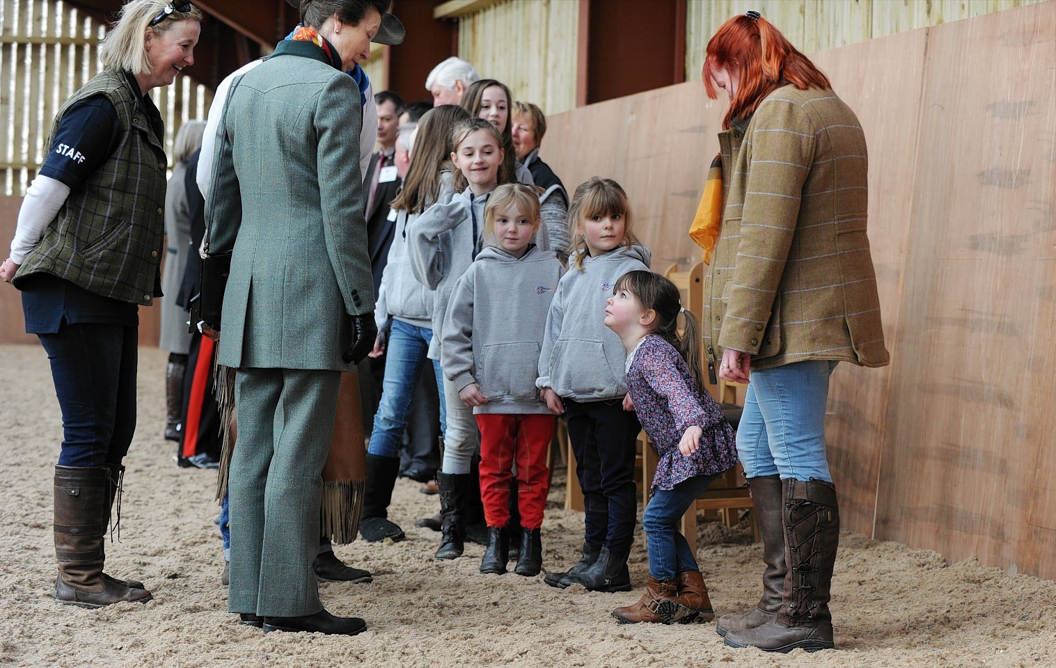 Princess Anne meets and greets the riders
