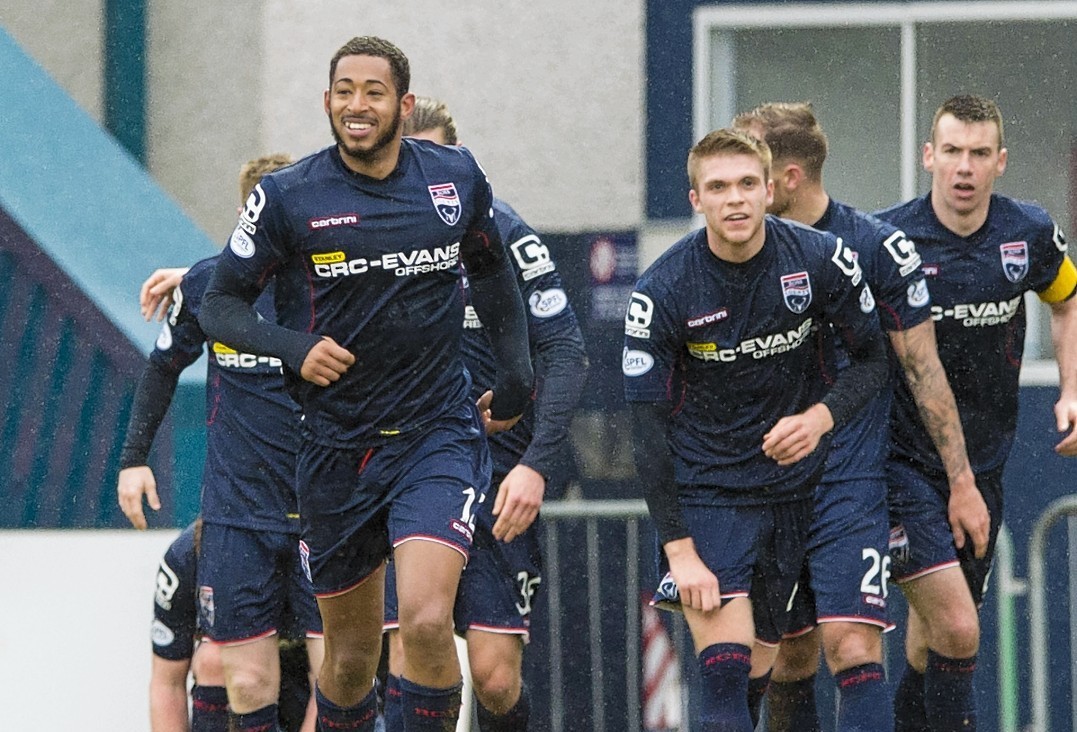 Jamie Reckord leads the Ross County celebrations