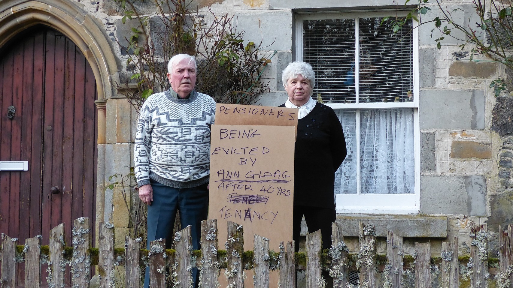 Jimmy and Lillie Bryan posted a sign about their eviction outside their home