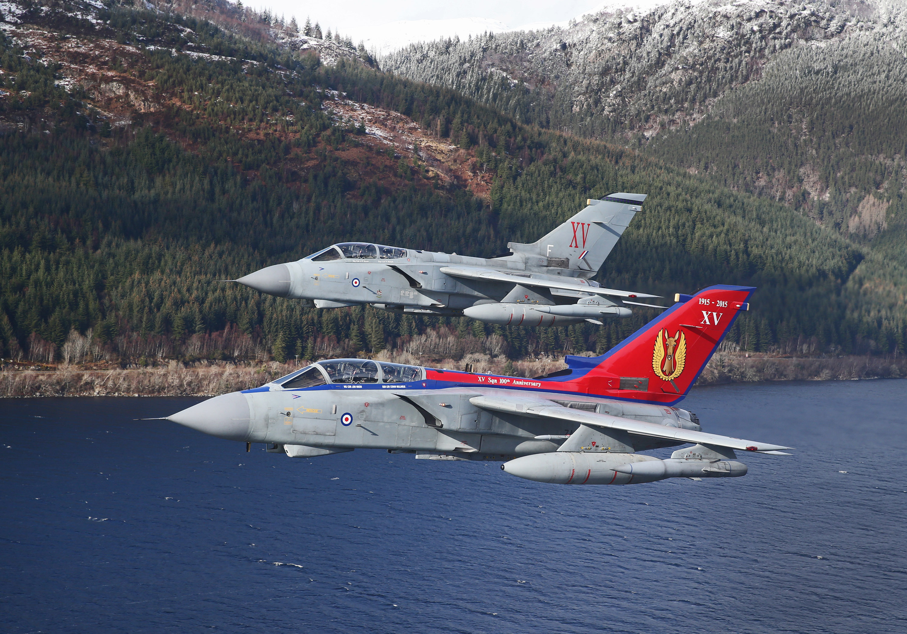 XV Sqn 100th Anniversary Paint job on GR4, Images taken over Loch Ness and the Highlands.