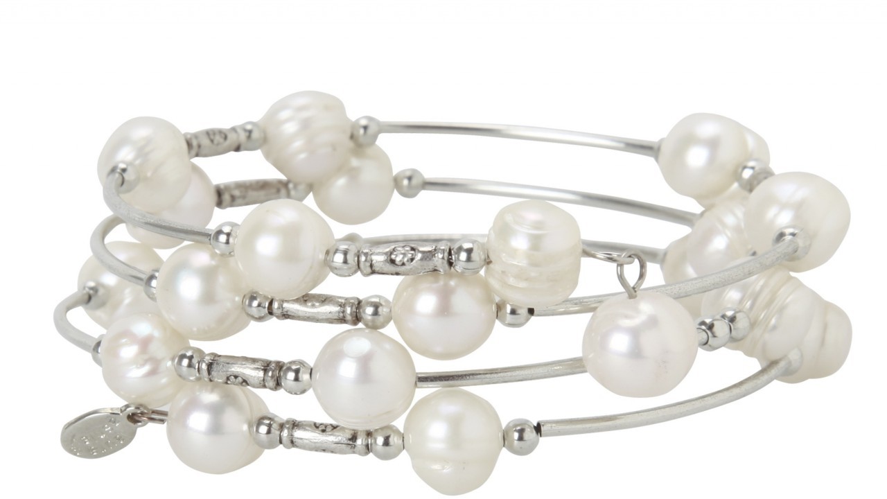 Laura Ashley Silver Plated Cultured Pearl Coil Bracelet, £16, Bon Accord & St Nicholas