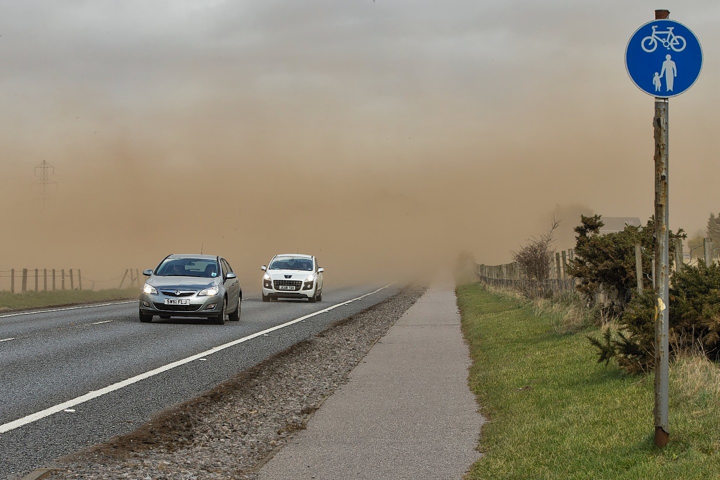 This is the A96 Forres to Elgin main trunk road approximately half a mile east of Forres