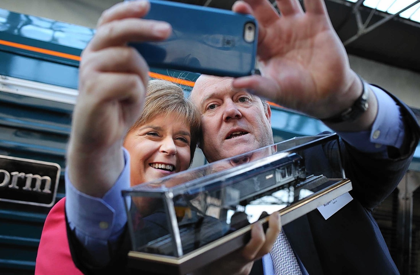 Nicola Sturgeon takes a selfie at the launch of the new service