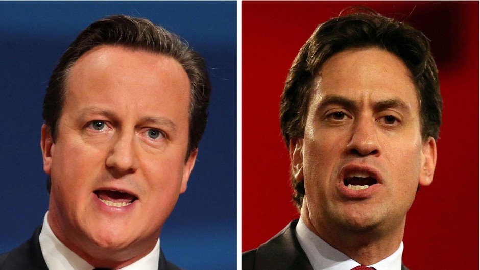 Prime Minister David Cameron and Labour Party leader Ed Miliband