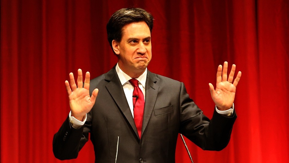 Labour leader Ed Miliband speaks at a one day Scottish Labour Party conference at the Edinburgh International Conference Centre.