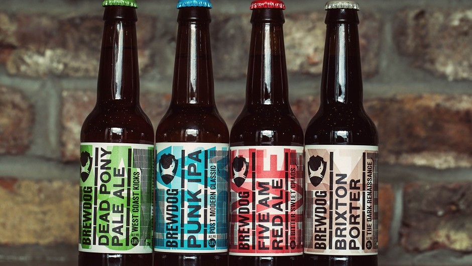 A selection of BrewDog beers... Fact 3: China and the U.S. are the top beer-producing countries.  
