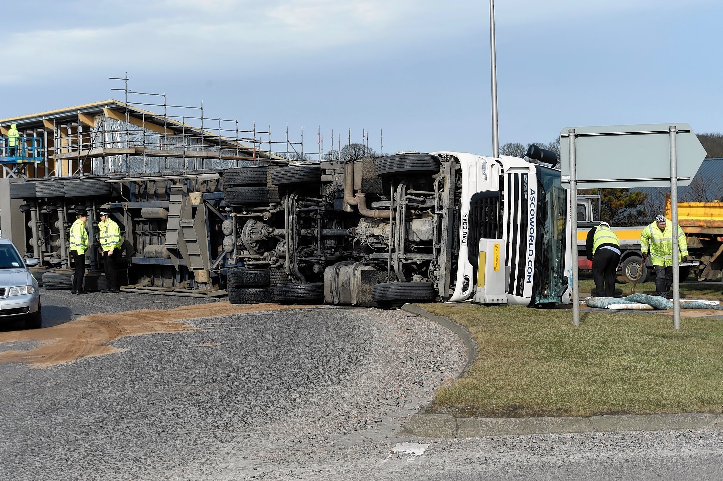 The lorry was not carrying a load when it overturned.