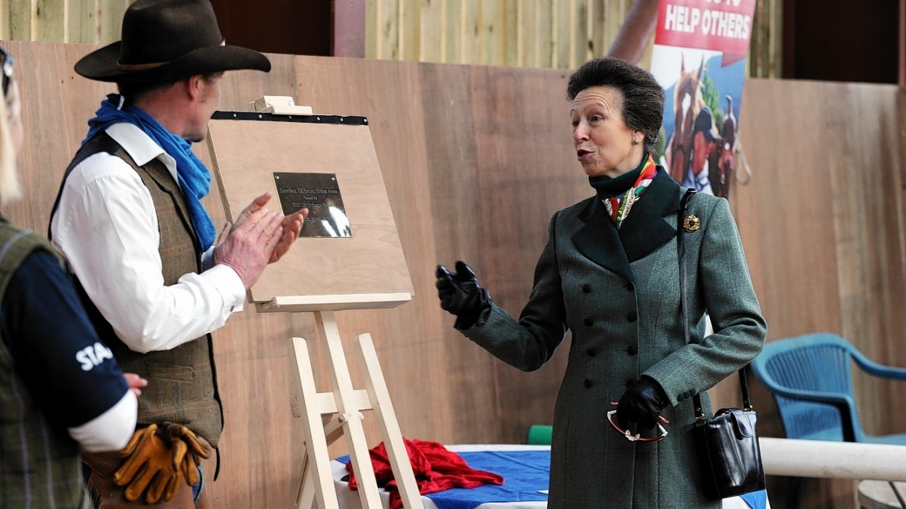 Princess Anne meets and greets the riders