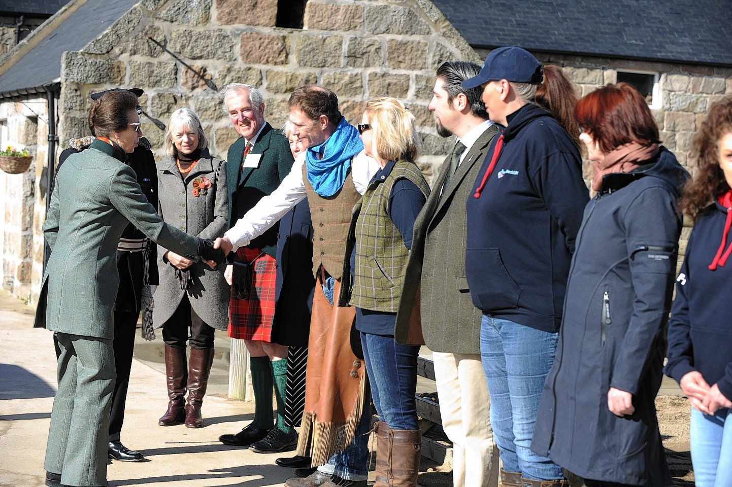 Princess Anne meets and greets the riders