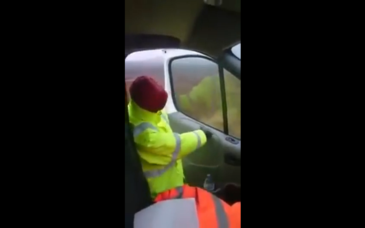The video by Ian Ross of Ross Lorimer trying to close the door in high winds on North Uist has gone viral online