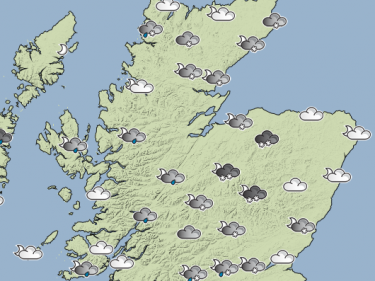Snow is forecast across much of the Highlands and the north. 