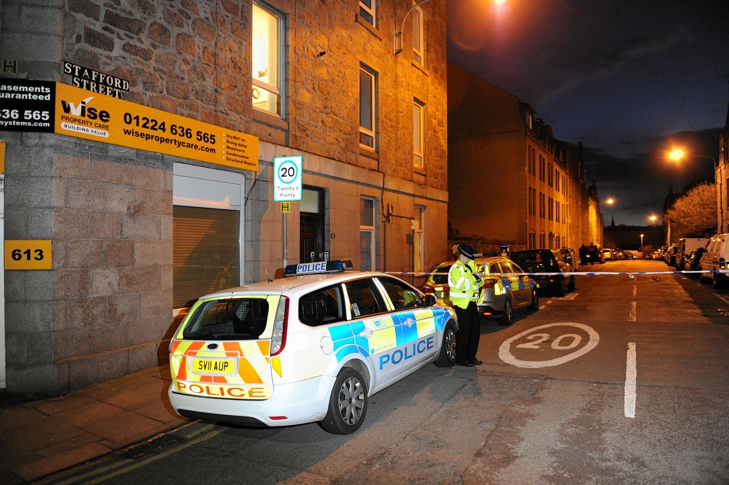 Police Scotland have cordoned off Stafford Street in Aberdeen after an assault this afternoon
