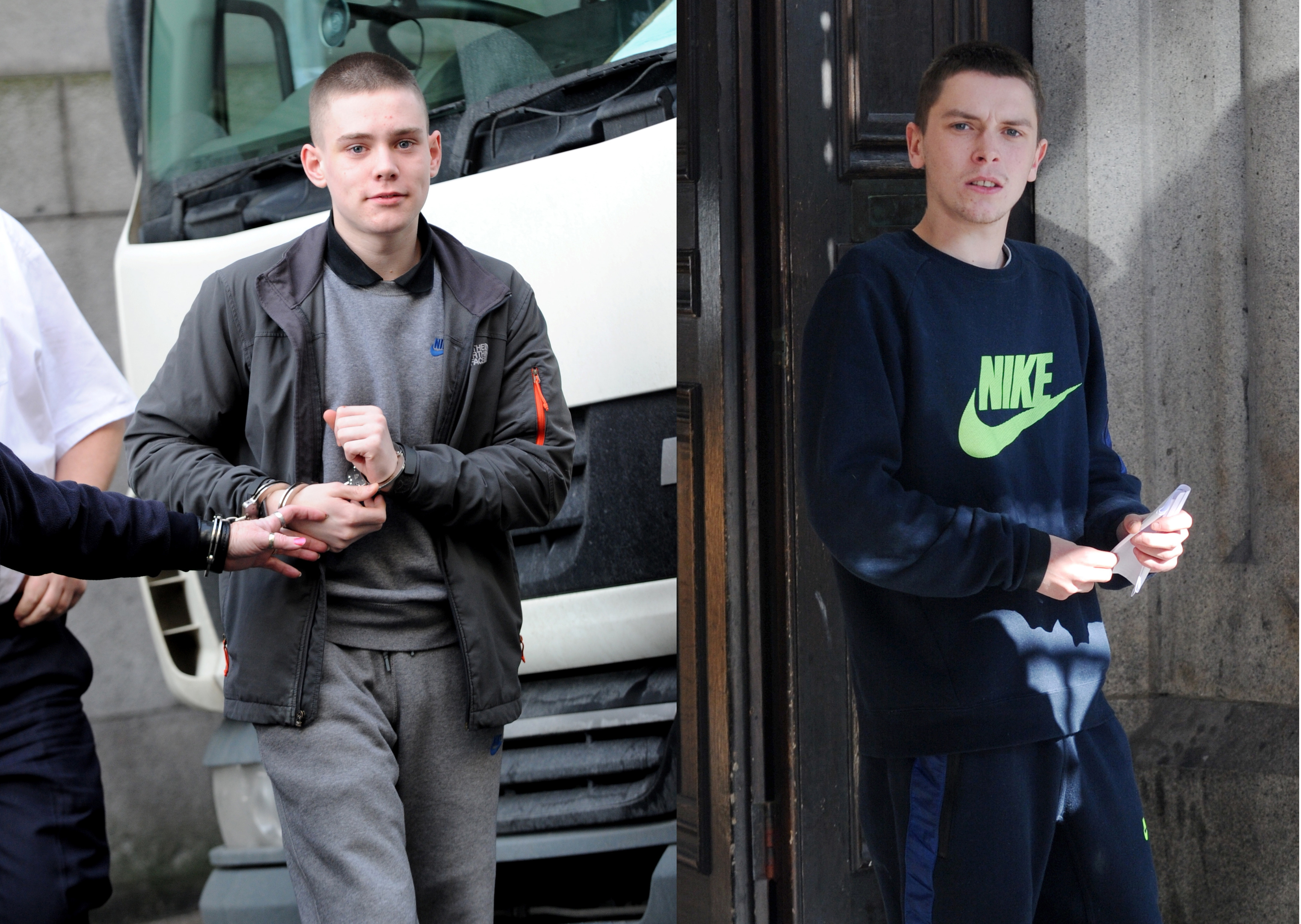 Conor Smart and Jason Grant leaving Aberdeen court