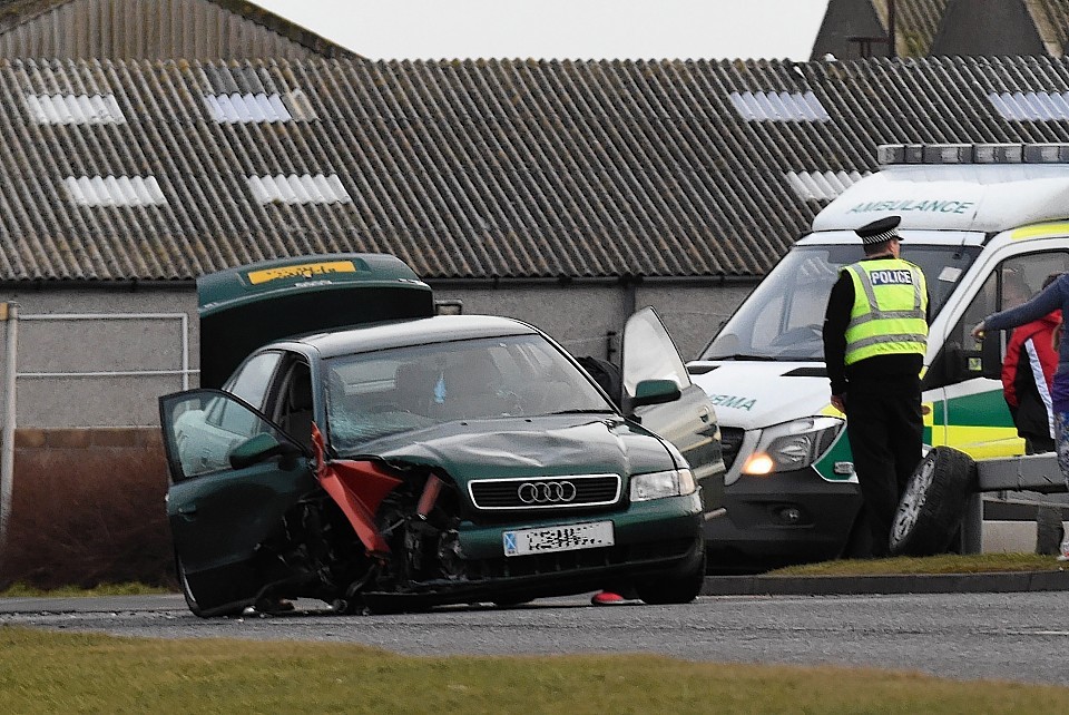 Three people suffered minor injuries in the crash