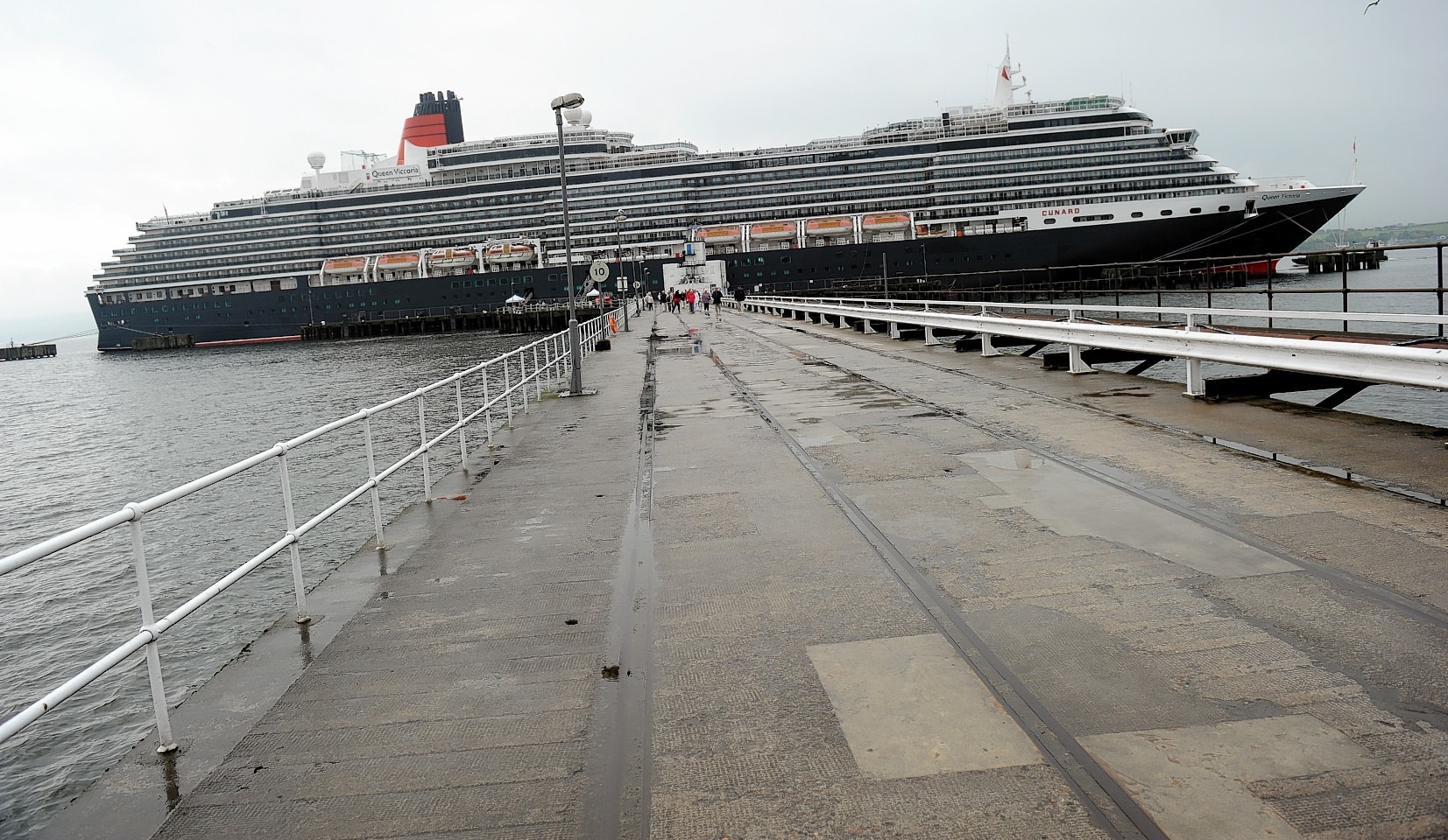 Queen Elizabeth touring ship at Invergordon