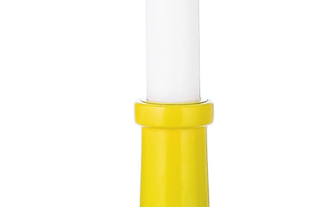 Small wine-bottle candleholder in yellow, £18