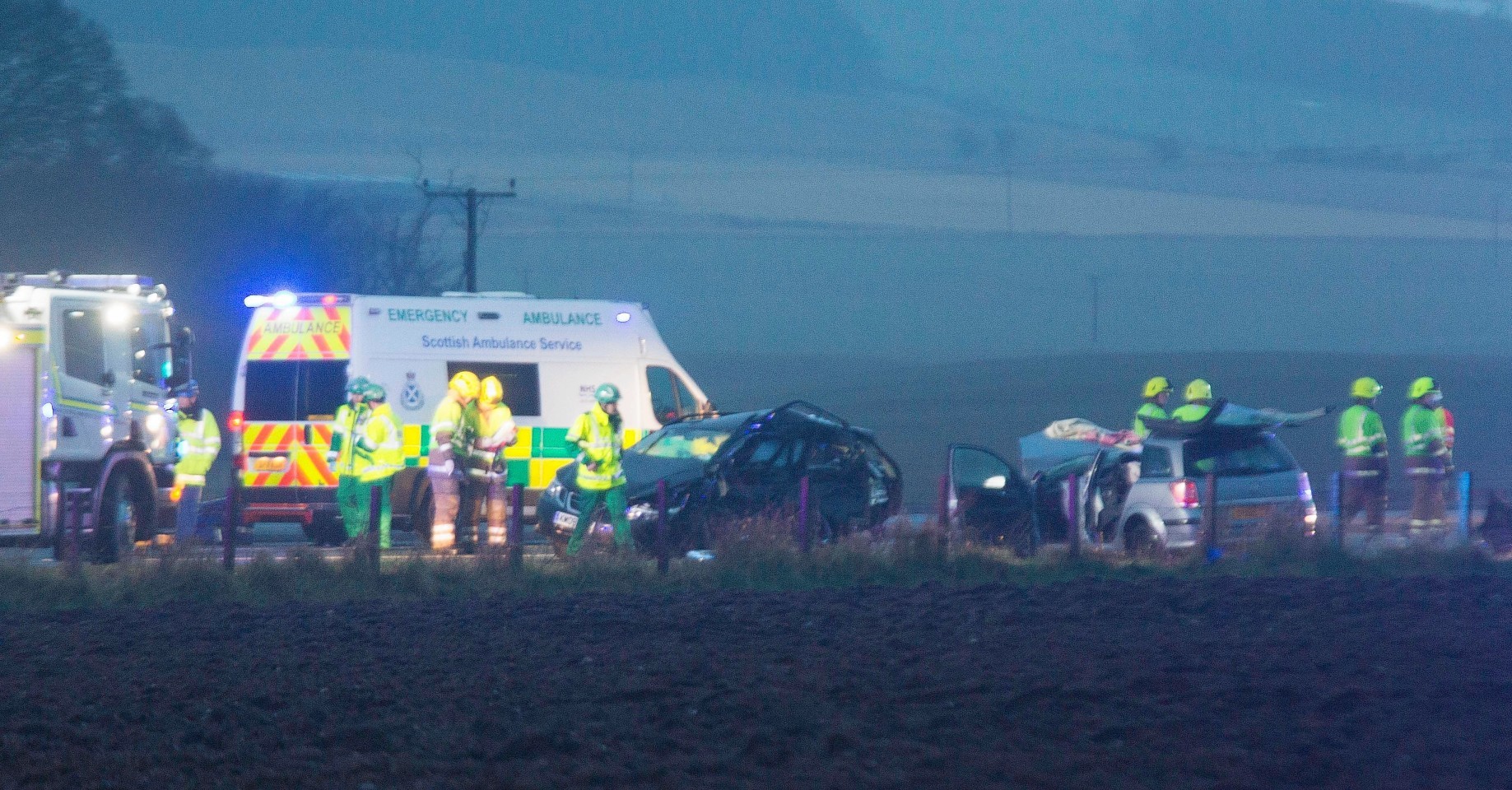 Scene of the A90 crash
