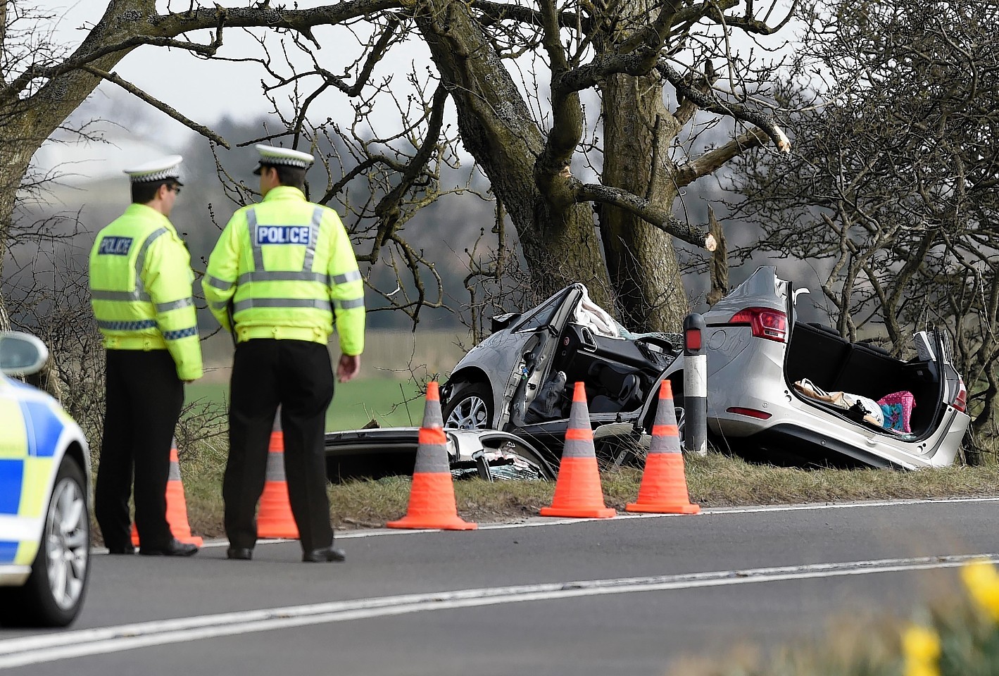The scene of the crash on the A950