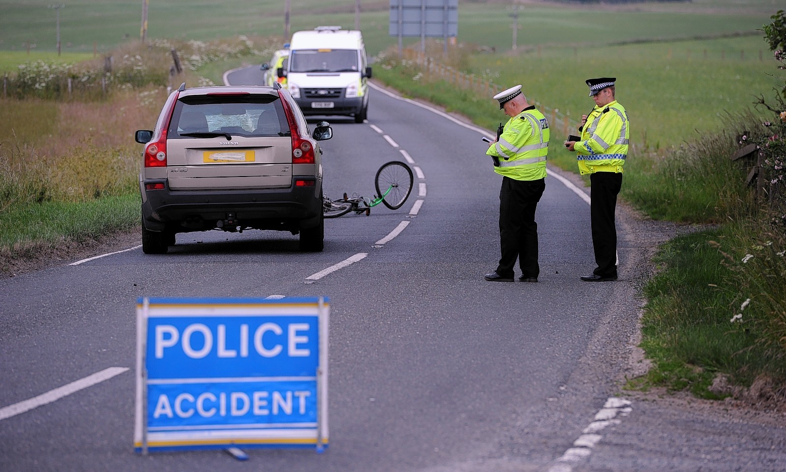 Scene of the fatal accident on the A975 between Newburgh and Cruden Bay