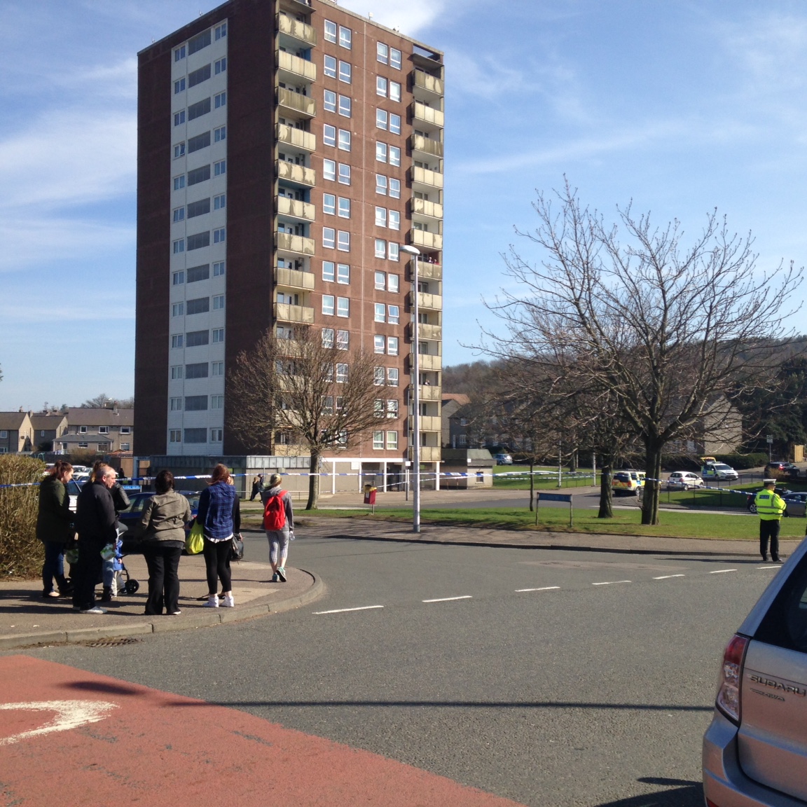 Police cordoned of areas in Aberdeen during the armed searches for the man