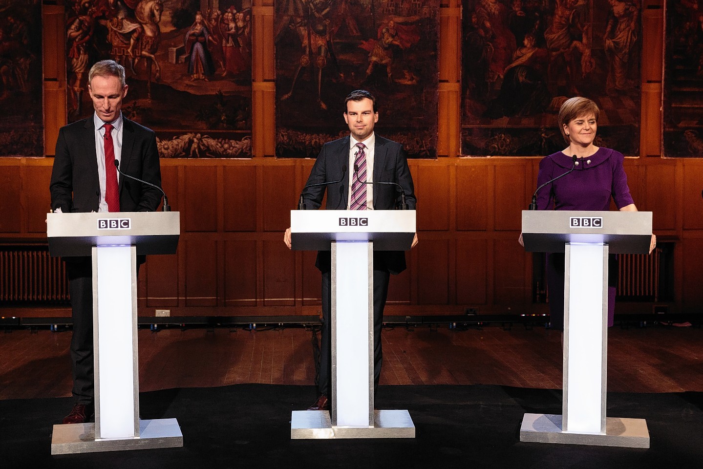 Party leaders at the Scottish Leaders Debate in Aberdeen