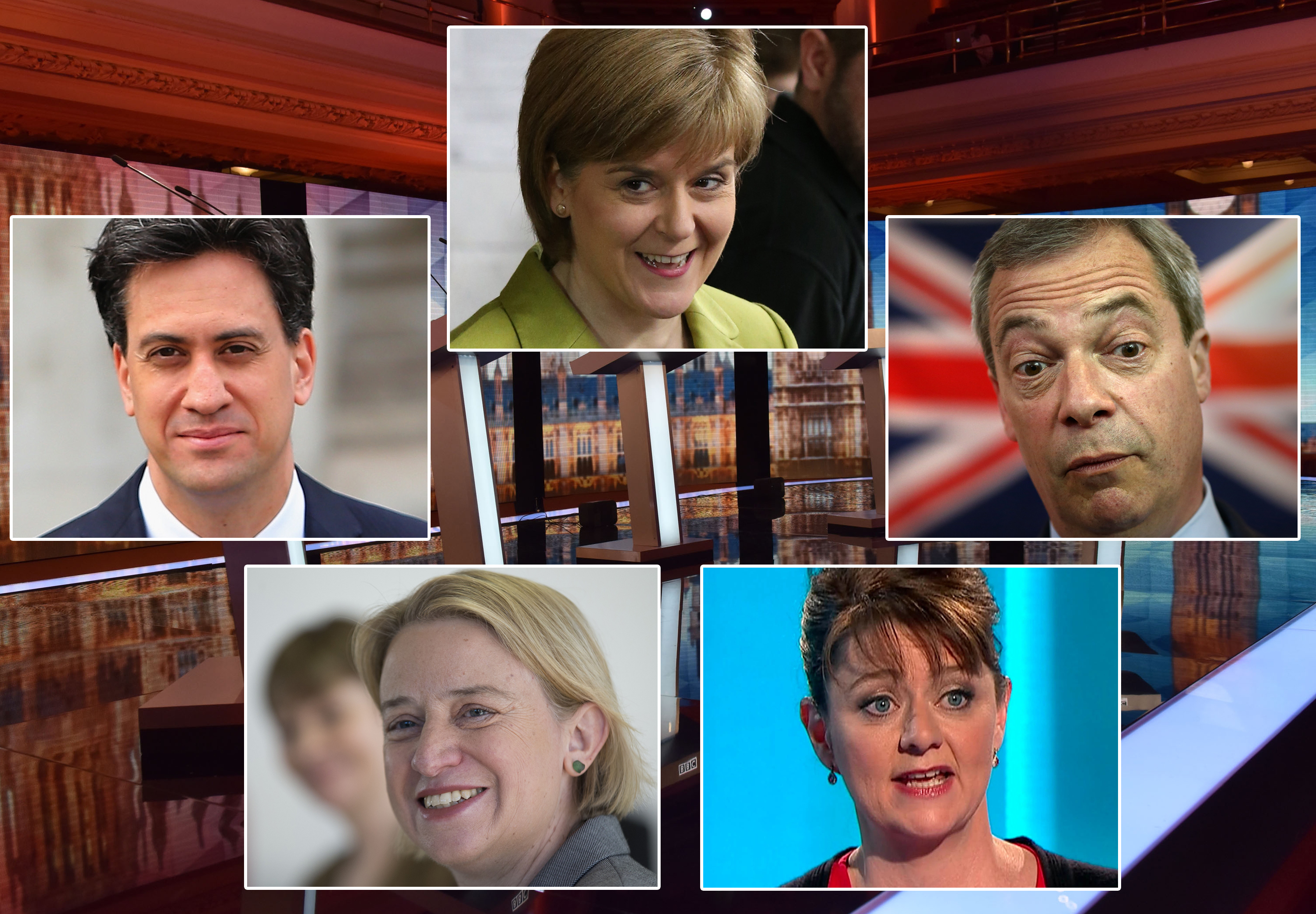 BBC Election Debate between Ed Miiband, Nigel Farage, Natalie Bennett, Nicola Sturgeon and Leanne Wood