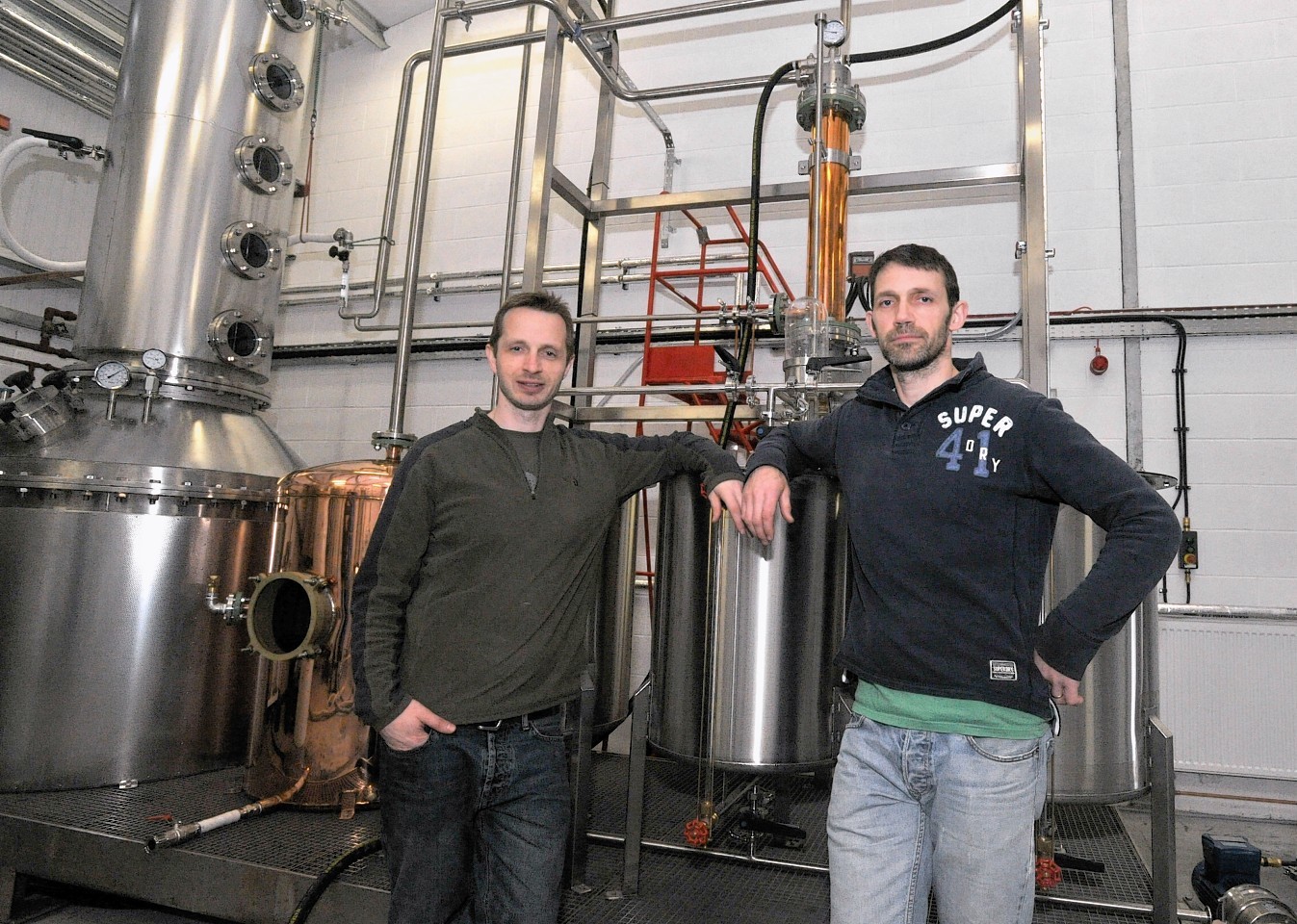 Jim Ewen and his brother John at Dark Matter Distillers, Banchory