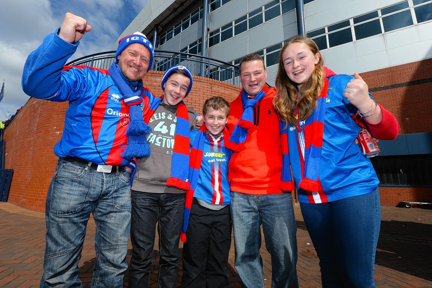 Caley Thistle fans outside Hampden