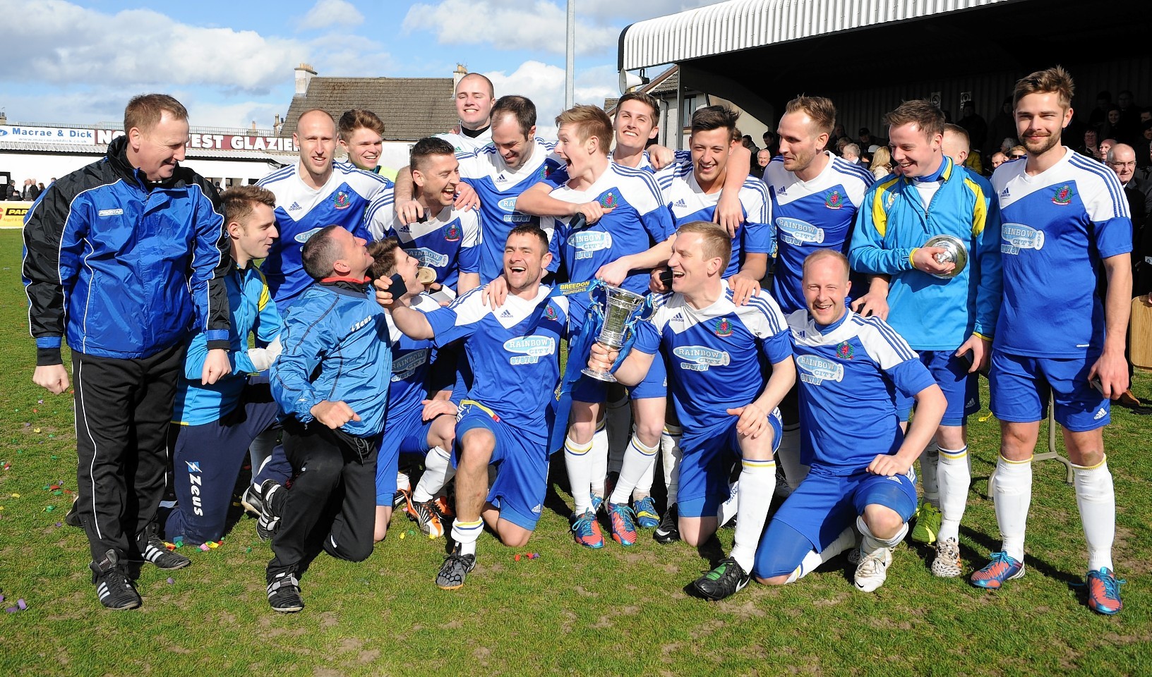 Cove Rangers celebrate with the trophy